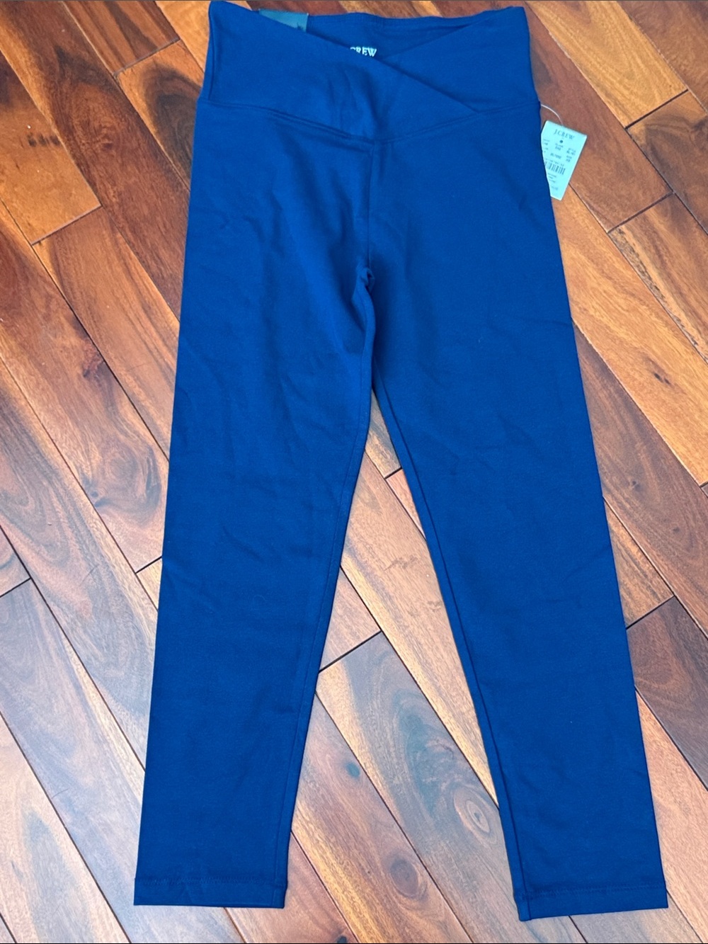 J. Crew XS Navy Cropped Crossover High-Waist Leggings
